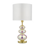 Table Lamp Iridescent Glass With Shade (0183KIA4255)
