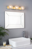 3 Light Bathroom Wall Light Glass Satin Brass IP44 (0183PRA6110Q)
