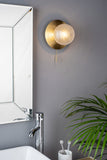 1 Light Bathroom Wall Light Glass Satin Brass IP44 (0183PRA6111Q)