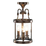 3 Light Circular Dual Mount Indoor Lantern in Antique Brass (0183LAM0375)