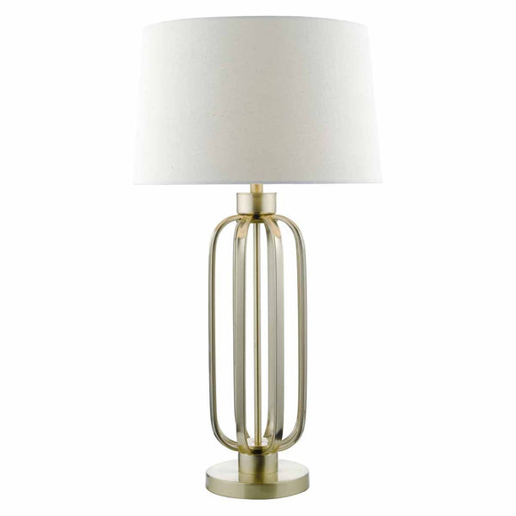 Table lamp in Satin Brass complete With Linen Shade (0183LUC4241)