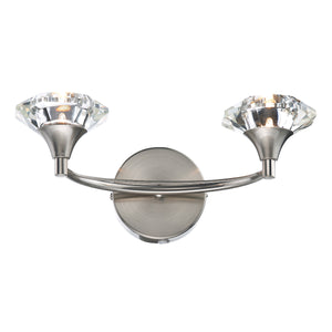 Switched Double Wall Bracket Satin Chrome Crystal (0183LUT0946)