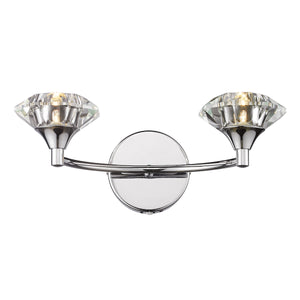 Switched Double Wall Bracket Polished Chrome Crystal (0183LUT0950)