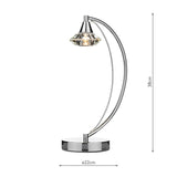 1 Light Table Lamp Polished Chrome Crystal (0183LUT4150)