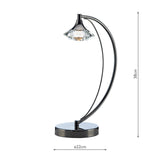 1 Light Table Lamp Black Chrome Crystal (0183LUT4167)