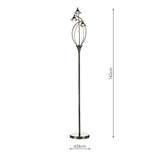 3 Light Floor Lamp Antique Brass Crystal (0183LUT4975)