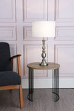 1 Light table lamp Satin Silver complete with White Shade (0183MAD4246)