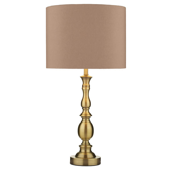 1 Light table lamp Antique Brass complete with Beige Shade (0183MAD4275)