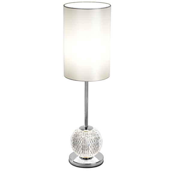 Glittering Table Lamp in Chrome with Pearl Shade (1476DIAMT2000)