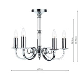 5 Light Dual Mount Pendant Polished Chrome (0183MUR0550)