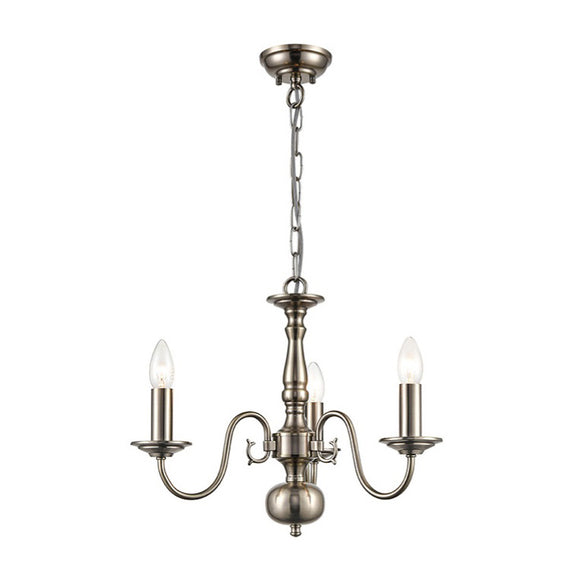 3 Light Chandelier in Pewter Finish (0194MOND24503)