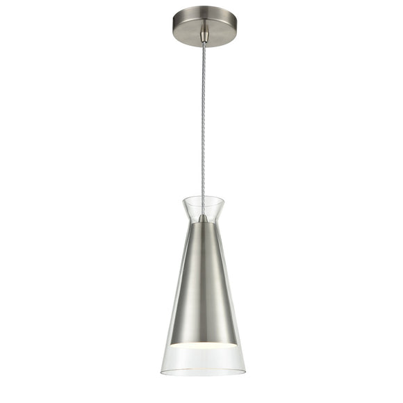 Pendant - In Satin Nickel with Clear Glass (0194KONPCH162)