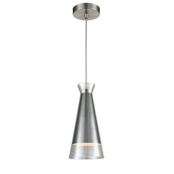 Pendant - In Satin Nickel with Smoked Glass (0194KONPCH163)