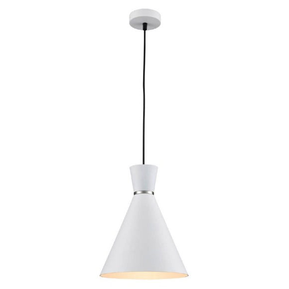 1 Medium (250mm) Light pendant - White with chrome accent  (0194HAPPCH212)