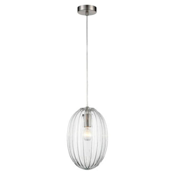 1 Light Pendant in Satin Nickel and Clear Glass  (0194ALMPCH223)