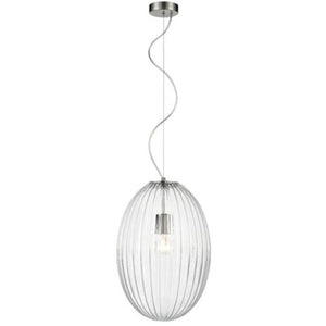 1 Light Large Pendant in Satin Nickel and Clear Glass (0194ALMPCH224)
