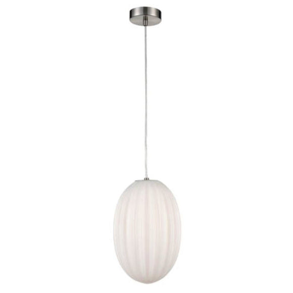 1 Light Pendant in Satin Nickel and Opal Glass  (0194ALMPCH227)