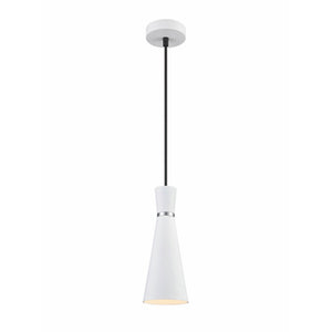 1 small Light pendant - Satin white with chrome accent  (0194HAPPCH234)