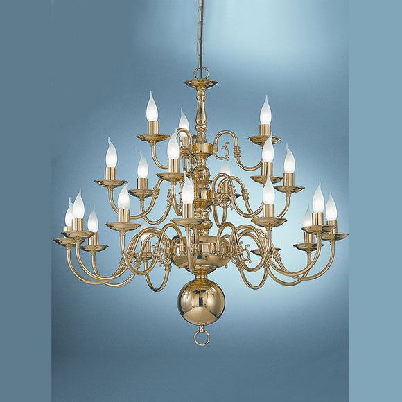 Impressive 21 light chandelier in Polished Brass (0194DEL21)