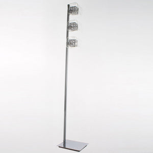 Glass/Weaved Wire Cube Chrome Floor Lamp (0268AVIFLCH)
