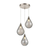 3 Light Cluster Satin Nickel with Smoked glass  (0194PER24533355)