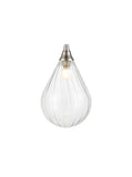 1 Light Small 135mm Diameter pendant Satin Nickel with Clear glass  (0194PER1354)