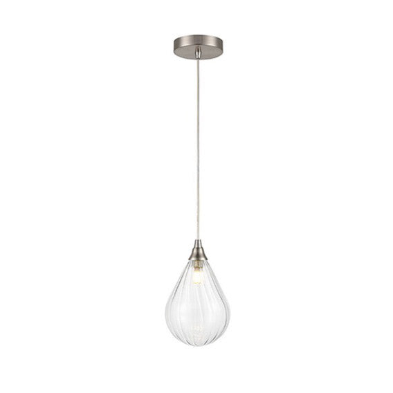 1 Light small pendant Satin Nickel with Clear glass  (0194PER1354)