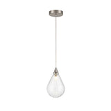 1 Light Small 135mm Diameter pendant Satin Nickel with Clear glass  (0194PER1354)