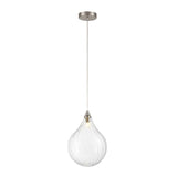 1 Light pendant Satin Nickel with Clear glass  (0194PER244358)