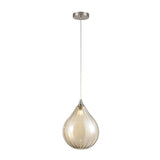 1 Light pendant Satin Nickel with Amber glass (0194PER244360)