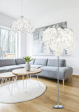 3 Light Floor Lamp Chrome and White Leaf Design (1542LEA40463001)
