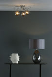 Textured Table Lamp in Smoked Grey complete With Charcoal Grey Shade (0183RAI4239)
