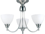 3 Light Ceiling Dual Mounted finished in satin silver with matt opal glass shades. (0711ALT18053SC)