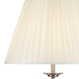 1 Light Floor Lamp Satin Silver complete with White Pleated Shade (0183SIA4946)