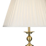 1 Light floor lamp Antique Brass complete with Ivory Pleated Shade (0183SIA4975)