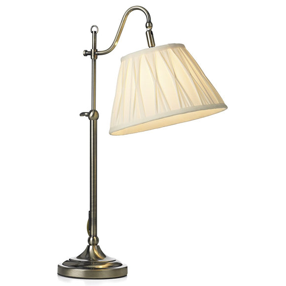 1 Light table lamp Antique Brass complete with Ivory Pleated Shade (0183SUF4075)