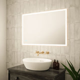 Tunable CCT LED Bathroom Mirror 900 x 600 mm IP44 Dimmable Demister (1356SATSY9031)
