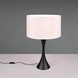 Table Lamp in Matt Black Metal with White Fabric Shade (1542SAB515700)