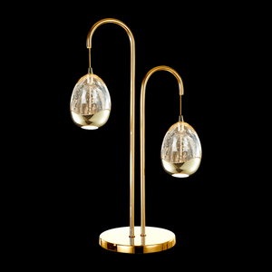 LED 2 Light Table Lamp in Gold and Clear Glass Finish (1476TERMT1300)