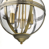 3 Light Indoor Lantern Antique Brass Glass (0183VAN0375)