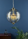 5 Light Indoor Lantern Antique Brass Glass (0183VAN0575)