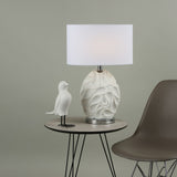 Textured Table Lamp White complete With white Shade (0183ZAC412)