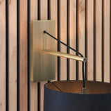 Wall light in matt brass with black shade (0711STY92624)