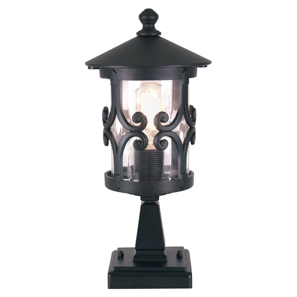 1 Light Pedestal Lantern - Black (0178HERBL12)