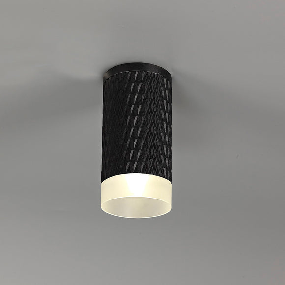 11cm Surface Mounted Ceiling Light in Sand Black/Acrylic Ring  (1230BUS165)