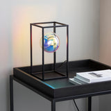 1 light Table Lamp in Matt Black with Iridescent Glass (0711IRI97137)