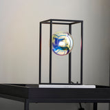 1 light Table Lamp in Matt Black with Iridescent Glass (0711IRI97137)