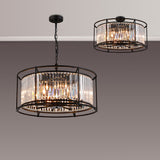 8 Light Dual Pendant in Satin Black with Clear Crystals (1230CHA79D)