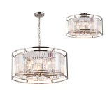 8 Light Dual Pendant in Polished Nickel with Clear Crystals (1230CHA80D)