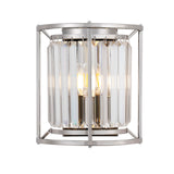 2 Light Wall Lamp in Polished Nickel with Clear Crystals (1230CHA80K)